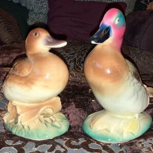 Vintage Royal Copley Green Winged Teal Drake & Hen by A.D. Priolo  NO FLAWS